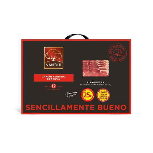 MALETIN JAMON RESERVA 8X80GR NAVIDUL UNIDAD 640 GR