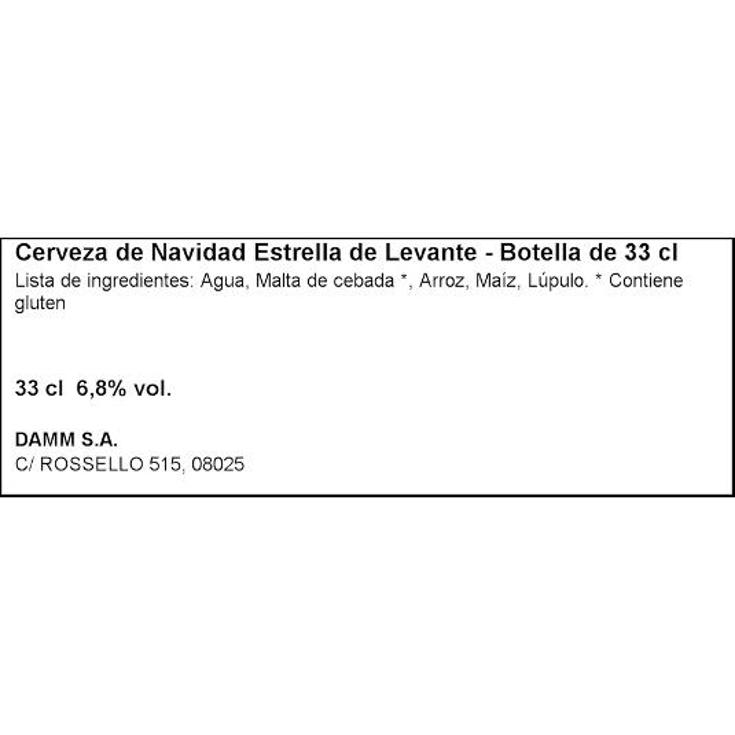 CERVEZA DE NAVIDAD ESTR.LEVANTE BTLLA 33 CL