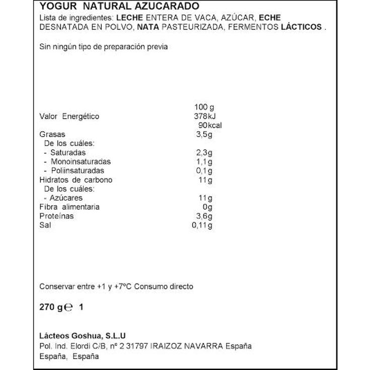 YOGUR NATURAL AZUCARADO X2 YUGUI SPAR PACK 270 GR