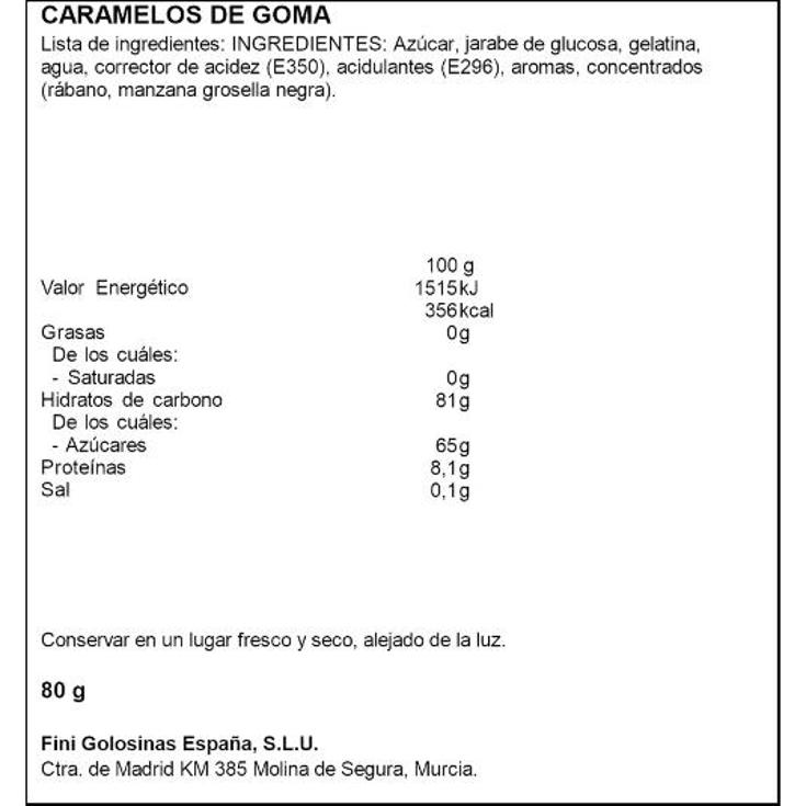GOLOSINAS HERRAMIENTA SUP.ACIDA FINI BOLSA 80 GR