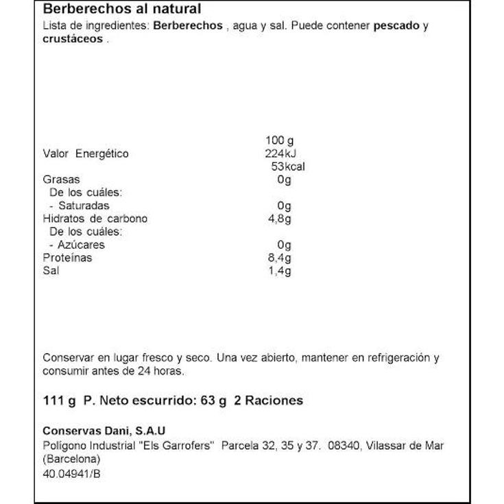 BERBERECHOS 35/45 DANI LATA 63 GR