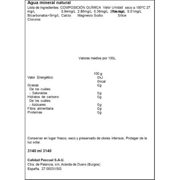 AGUA MINERAL BEZOYA PET 3140 ML