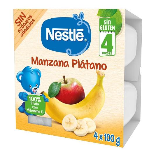 PURE FRUTA MANZ/PLAT. 4X100G NESTLE PACK 400 GR