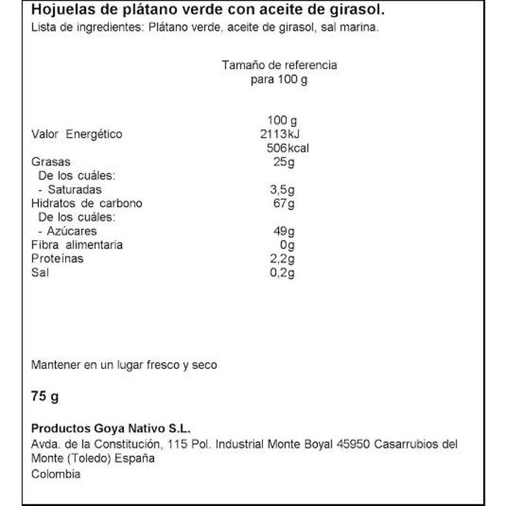 PLATANITOS C/SAL GOYA BOLSA 75 GR
