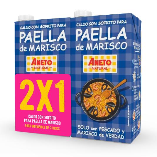CALDO PAELLA MARISCO PACK 2X1LT ANETO PACK 2 LT