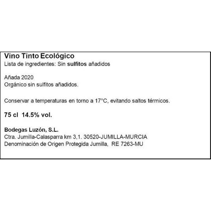 VINO TINTO JUMILLA ORGANIC 14,5 FINCA LUZON BTLLA 75 CL