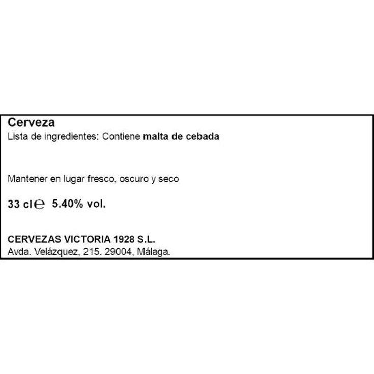 CERVEZA RUBIA ESPECIAL 4,8º VICTORIA LATA 33 CL