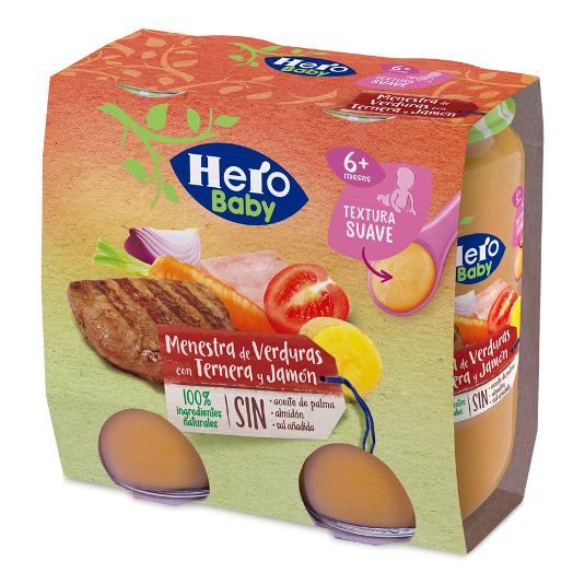 BABY T.MEN.TERNERA JAMON 2X235 HERO PACK 470 GR