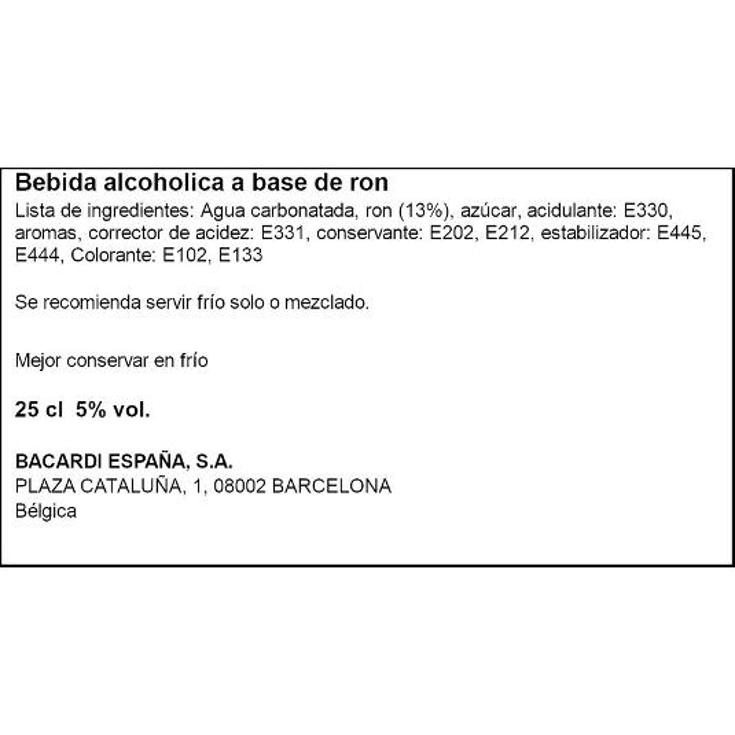 COMBINADO MOJITO 5º BACARDI LATA 250 ML