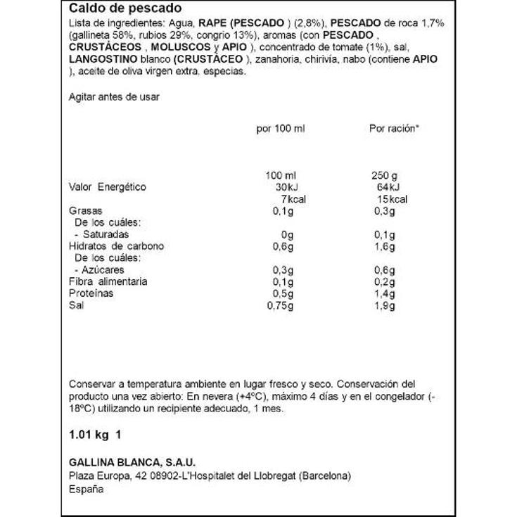 FUMET PESCADO DE ROCA Y MARISCO G.BLANCA BRIK 1 LT