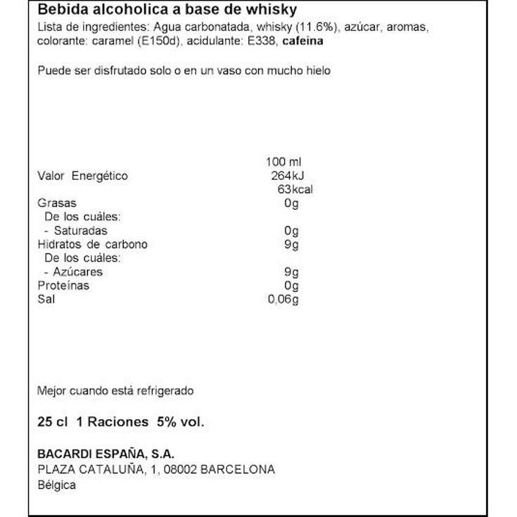 COMBINADO WHISKY+COLA 5º W.LAWSON S LATA 250 ML