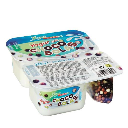 YOGUR C/BOLAS CHOCOLATE X2 YUGUI SPAR PACK 286 GR