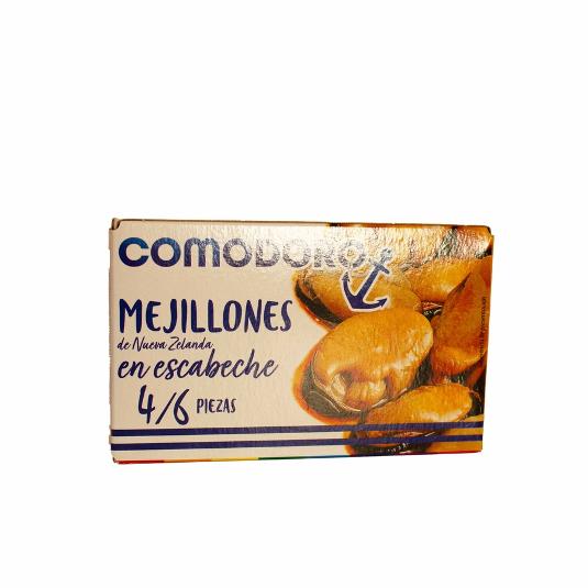 MEJILLONES ESCABECHE 4/6 COMODORO LATA 57 GR