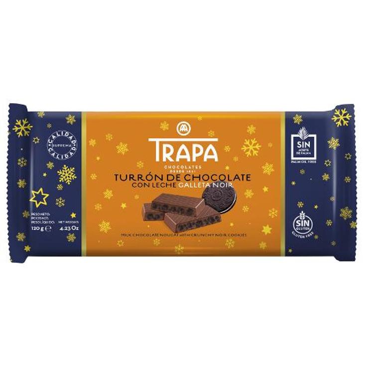 TURRON LECHE C/GALLETA NOIR TRAPA PTLLA 120 GR