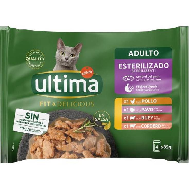 COMIDA GATOS EST.FIT DELICIOUS ULTIMA PACK 340 GR