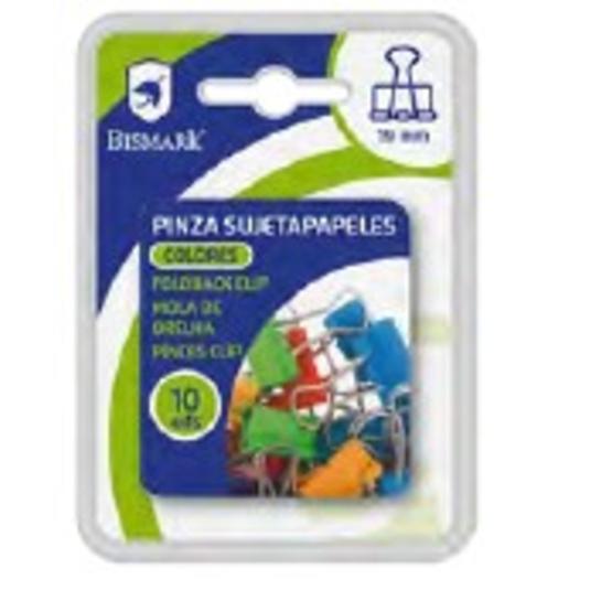 PINZA SUJETAPAPEL COLORES BISMARK UNIDAD