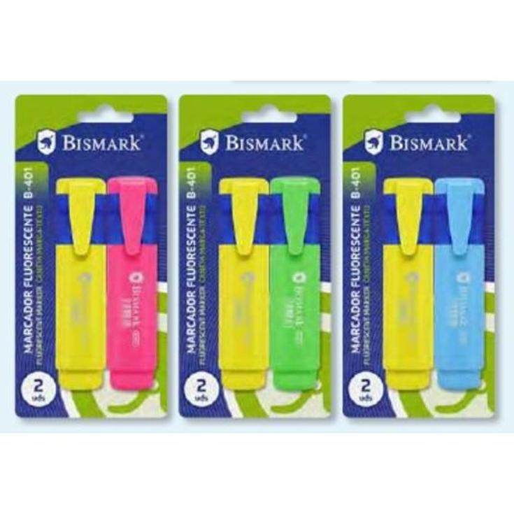 MARCADOR FLUOR PACK-2 SURTIDO BISMARK UNIDAD