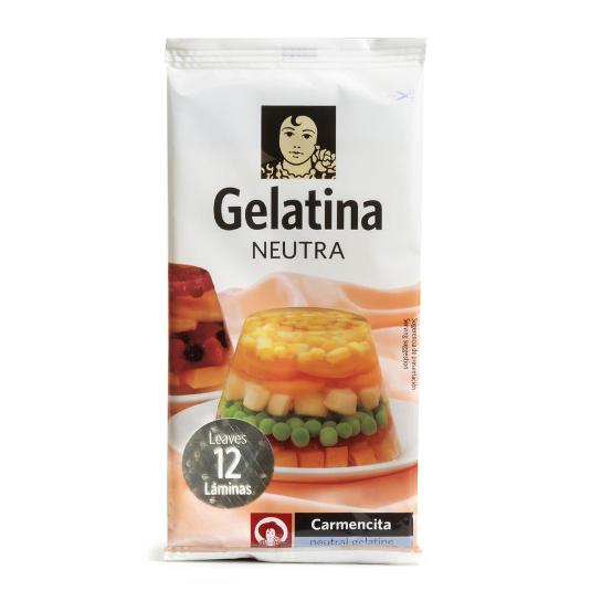 GELATINA NEUTRA EN LAMINAS CARMENCITA BOLSA 12 UD