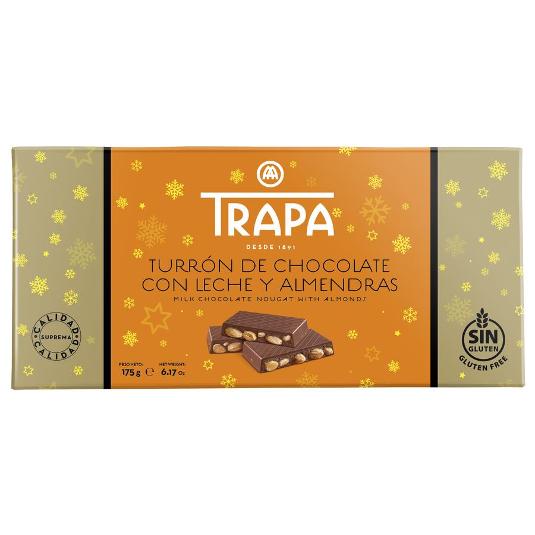 TURRON CHOCO.LECHE C/ALMENDRAS TRAPA PTLLA 175 GR