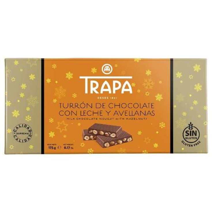 TURRON CHOCO.LECHE C/AVELLANAS TRAPA PTLLA 175 GR