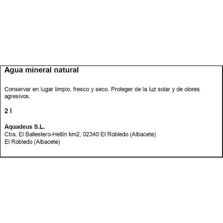 AGUA MINERAL NATURAL AQUADEUS BTLLA 2000 ML