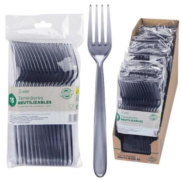 TENEDORES REUTILIZABLES 15 UD PACK 15 UD