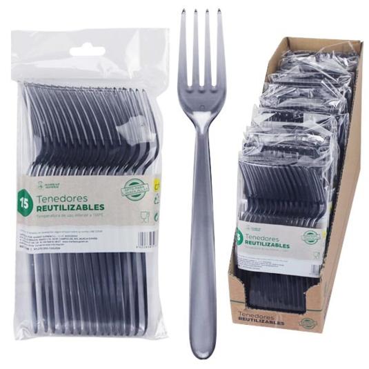 TENEDORES REUTILIZABLES 15 UD PACK 15 UD