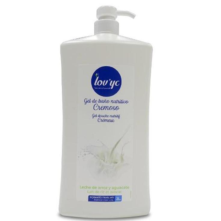 GEL BAÑO LECHE ARROZ+AGUACATE LOVYC BTLLA 2 LT