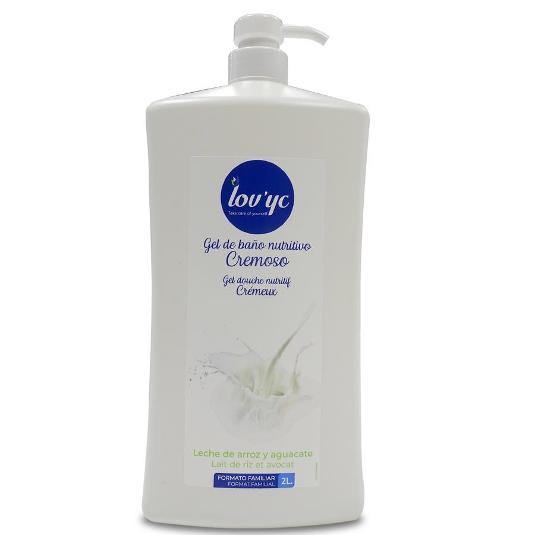 GEL BAÑO LECHE ARROZ+AGUACATE LOVYC BTLLA 2 LT