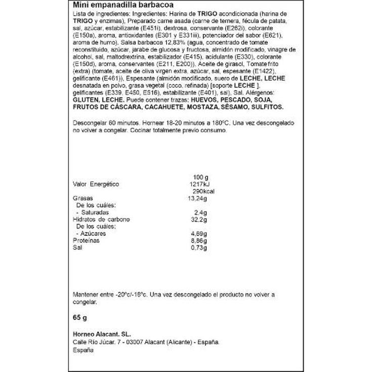 EMPANADILLA MINI BARBACOA HORNEO UNIDAD 65 GR