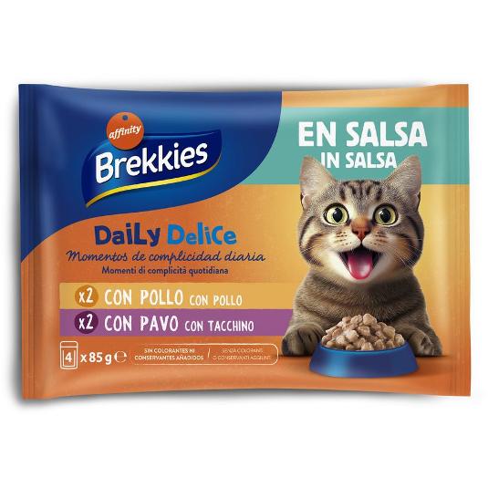 COMIDA GATO DELICE POLLO PAVO BREKKIES BOLSA 340 GR
