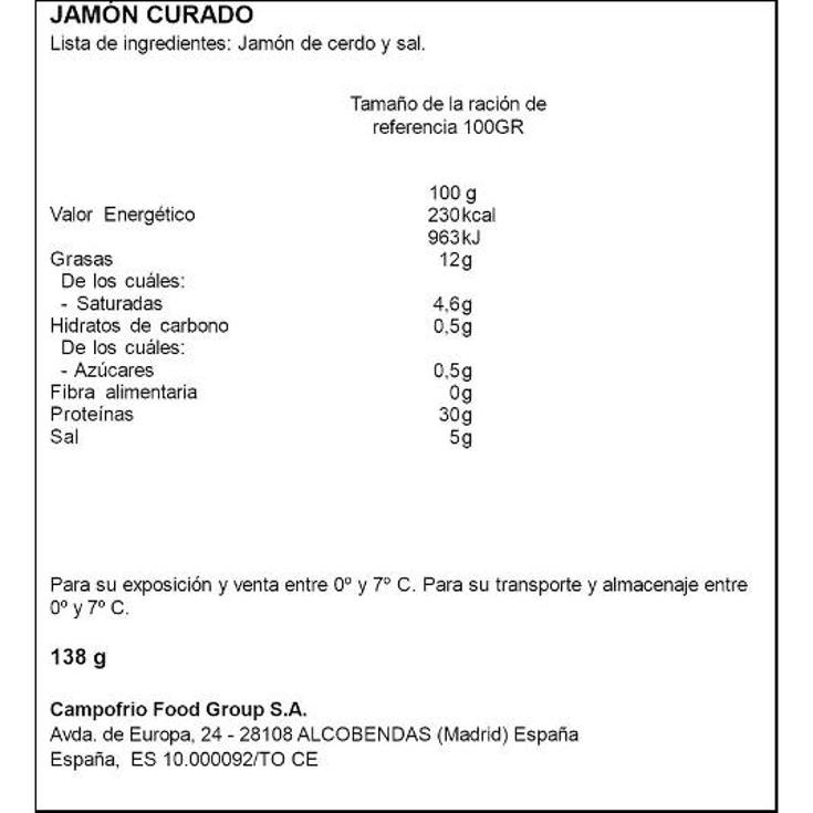 JAMON CURADO RESERVA 4 ESTACION NAVIDUL SOBRE 138 GR