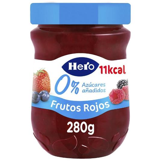 CONFITURA 0% FRUTOS ROJOS HERO FRASCO 280 GR