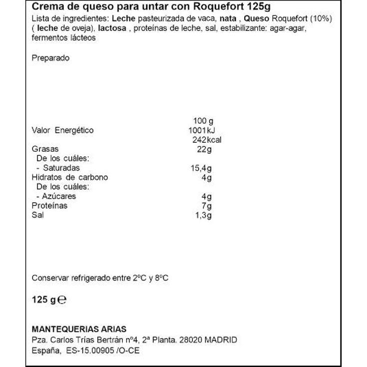 QUESO CREMA UNTAR ROQUEFORT SAN MILLAN TRRNA 125 GR