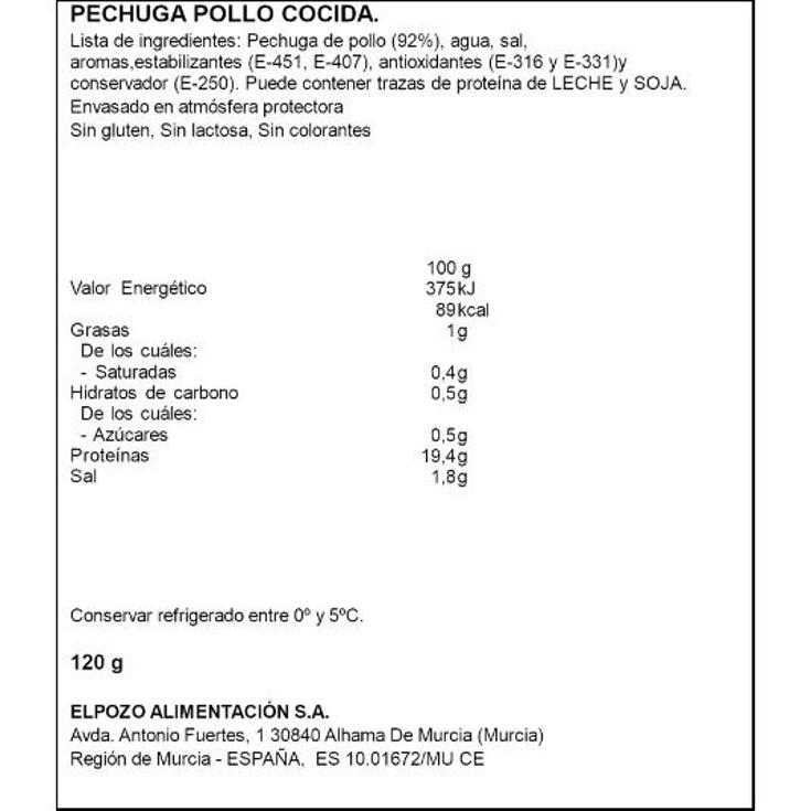 PECHUGA POLLO 1954 ELPOZO PQTE 120 GR