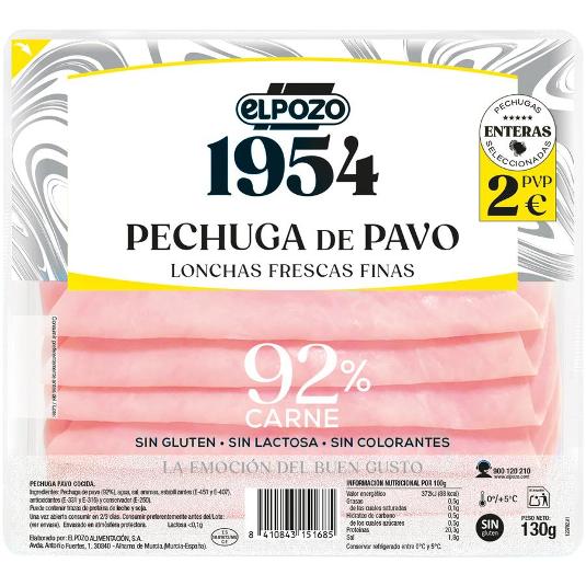 PECHUGA PAVO 1954 ELPOZO PQTE 120 GR
