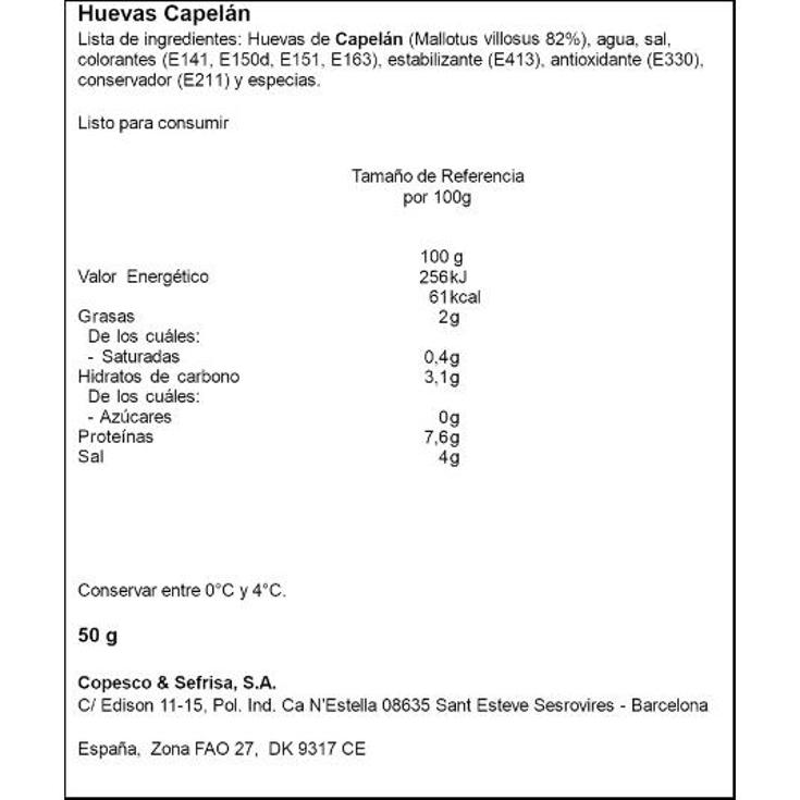 HUEVAS LUMPO NEGRO ROYAL FRASCO 50 GR