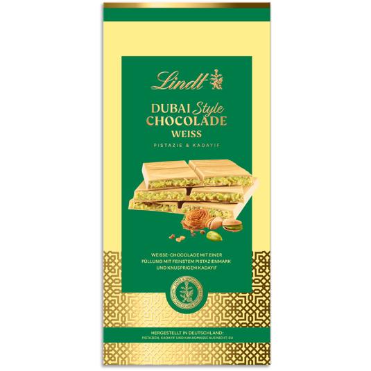 CHOCOL.BLANCO PIST.DUBAI STYLE LINDT PTLLA 145 GR