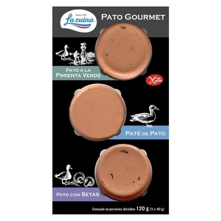 PATE TABLA GOURMET PATO 3X40 LA CUINA UNIDAD 120 GR