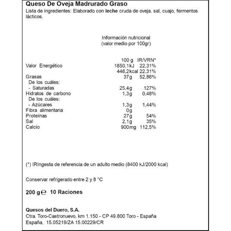 QUESO AÑEJO OVEJA YA CORTADO POK CUÑA 200 GR