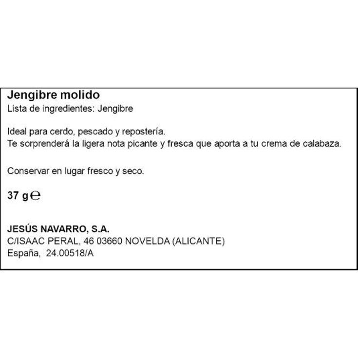 JENGIBRE MOLIDO CARMENCITA FRASCO 37 GR