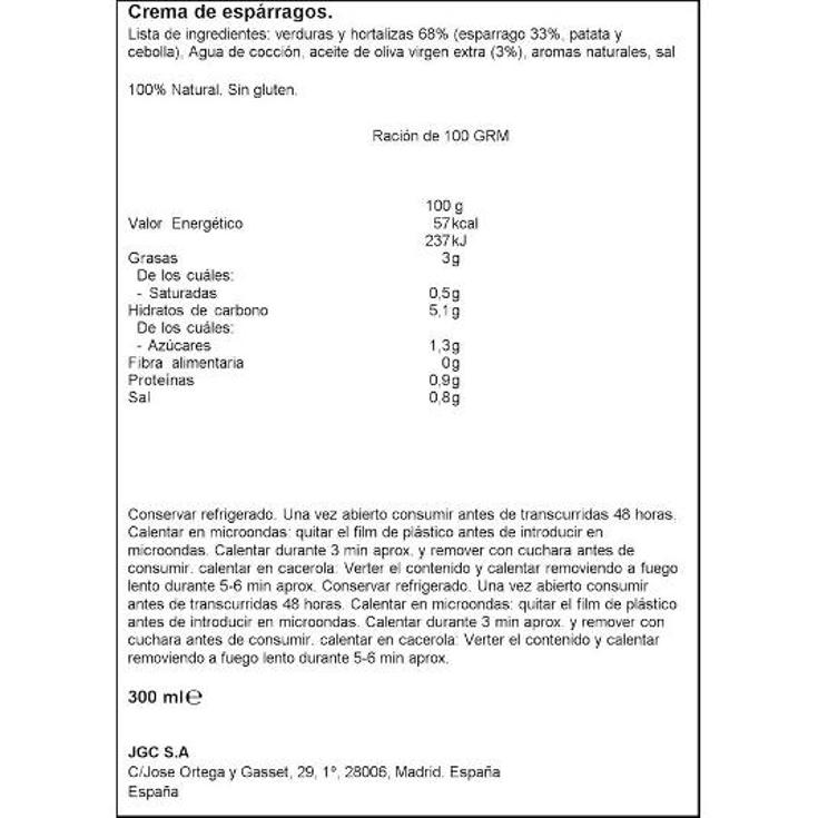 CREMA ESPARRAGOS REFRIGERADA DON SIMON TRRNA 300 ML