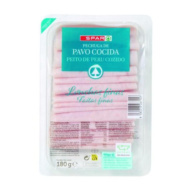 PECHUGA PAVO LONCHAS FINAS SPAR SOBRE 180 GR