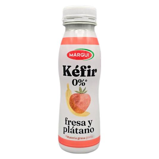 KEFIR LIQUIDO FRESA PLATANO 0% MARGUI BTLLA 250 GR