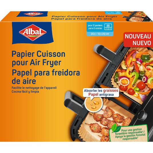 PAPEL FREIDORA AIRE DUPLO 20X12 ALBAL CAJA 20 UD