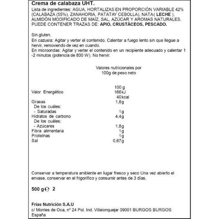 CREMA CALABAZA SPAR BRIK 500 GR