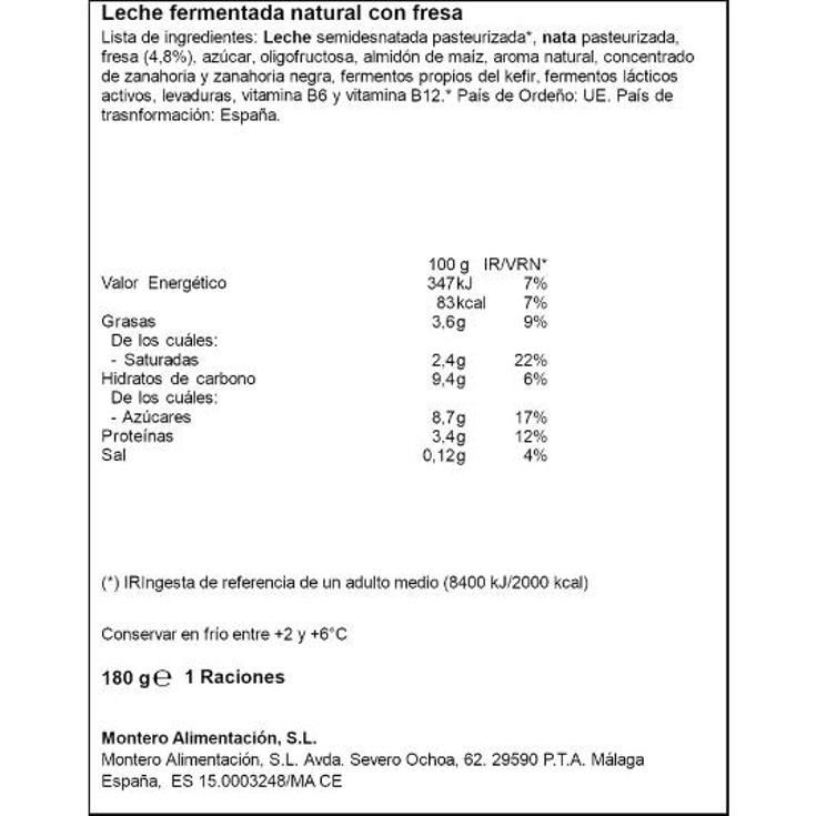 KEFIR CON FRESA REINA TRRNA 180 GR