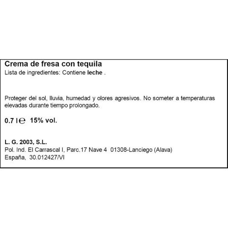 CREMA FRESA TEQUILA 15º KICK T.RULES BTLLA 70 CL