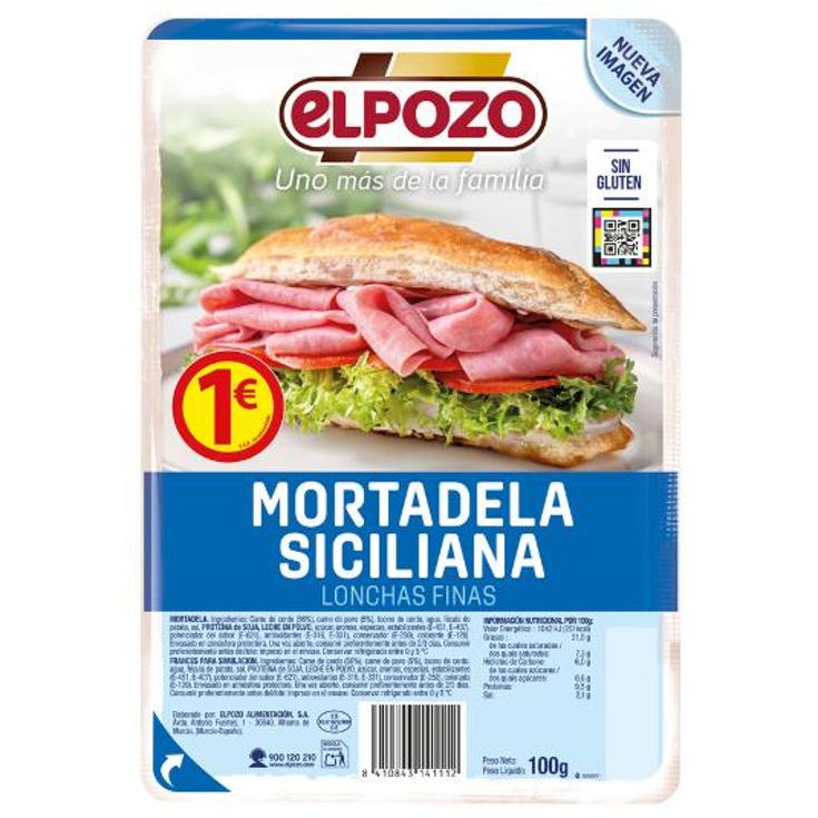MORTADELA SICILIANA LONCHAS ELPOZO SOBRE 100 GR