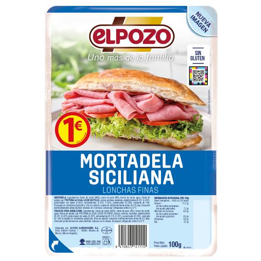 MORTADELA SICILIANA LONCHAS ELPOZO SOBRE 100 GR
